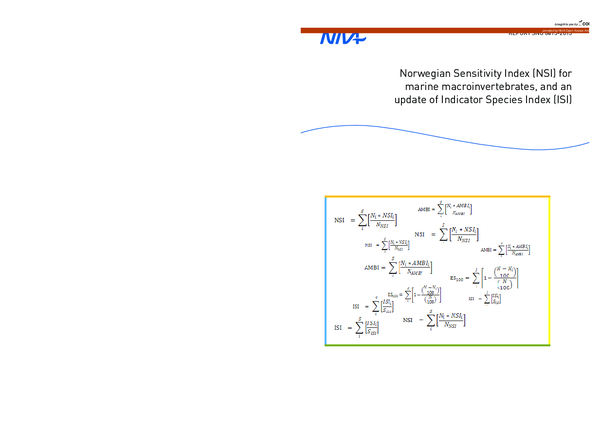 (PDF) Norwegian Sensitivity Index (NSI) for marine macroinvertebrates ...