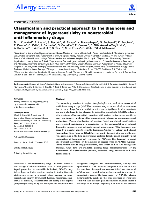 (PDF) Classification and practical approach to the diagnosis and ...