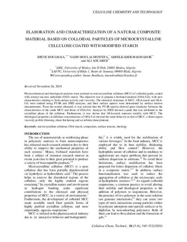 (PDF) Elaboration and Characterization of a Natural Composite Material ...