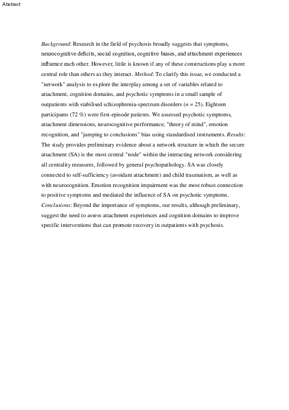(PDF) The centrality of secure attachment within an interacting network ...