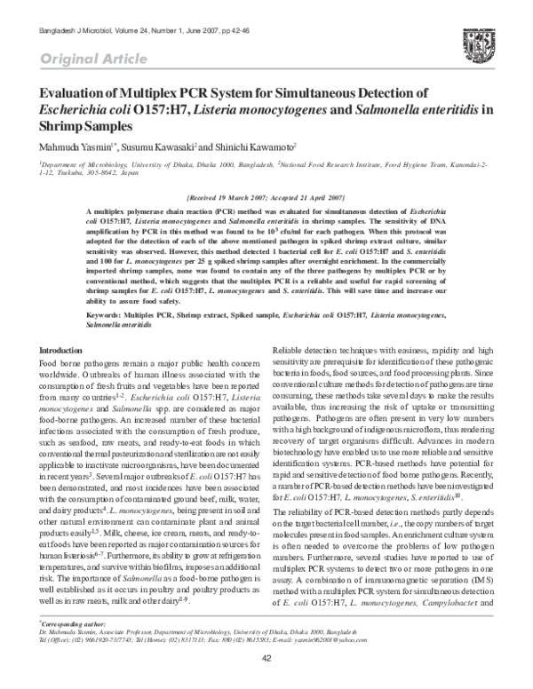 (PDF) Evaluation of Multiplex PCR System for Simultaneous Detection of ...