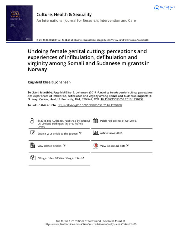 (PDF) Undoing female genital cutting: perceptions and experiences of ...