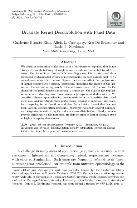 (PDF) Bivariate Kernel Deconvolution with Panel Data