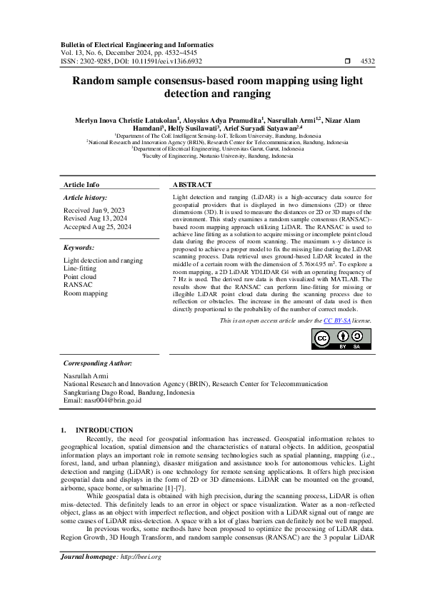 (PDF) Random sample consensus-based room mapping using light detection ...