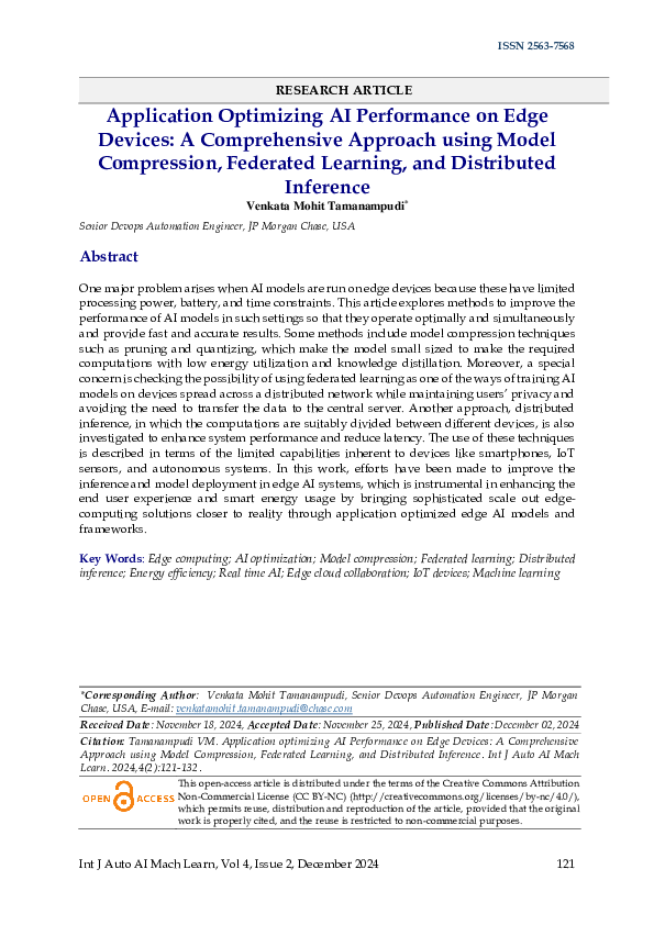 (PDF) Application Optimizing AI Performance on Edge Devices: A ...
