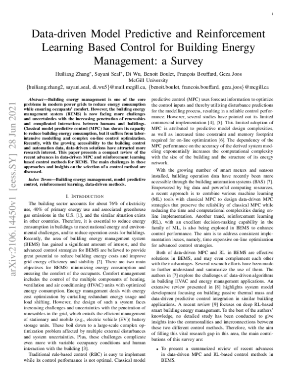 (PDF) Data-driven Model Predictive and Reinforcement Learning Based ...