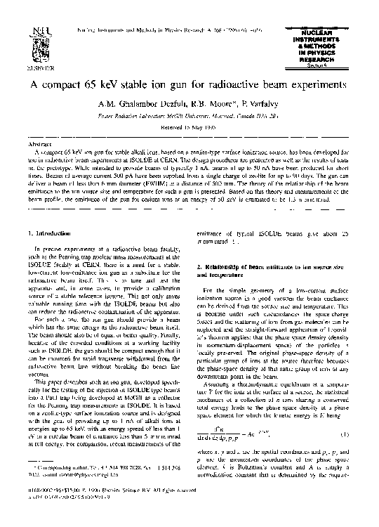 (PDF) A compact 65 keV stable ion gun for radioactive beam experiments