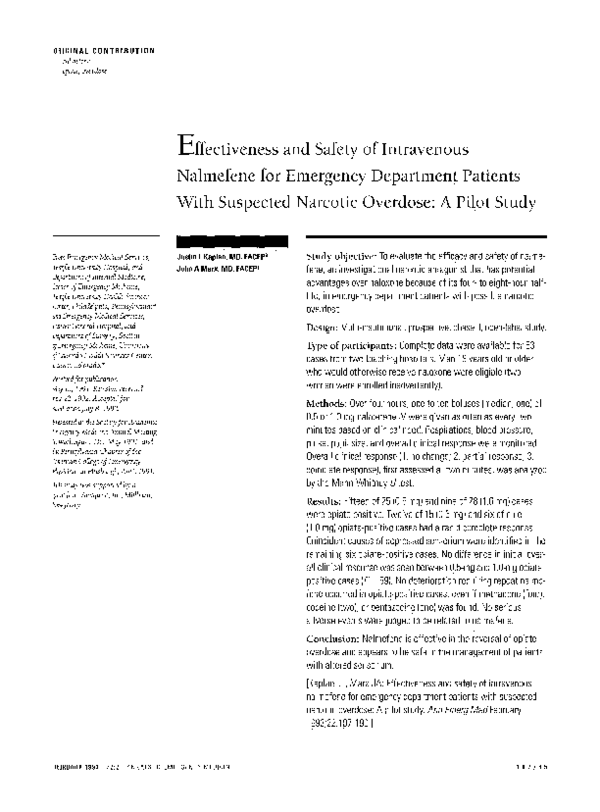 (PDF) Effectiveness and safety of intravenous nalmefene for emergency ...