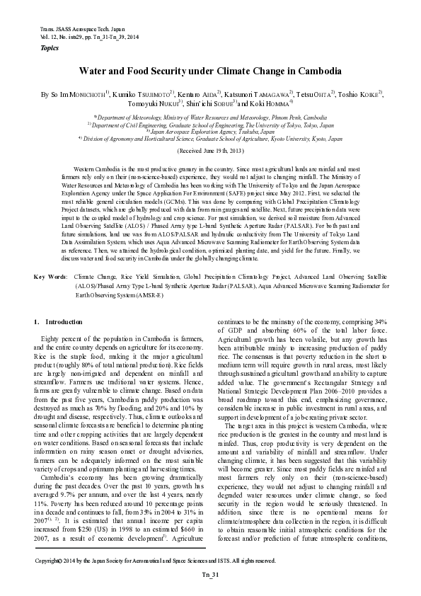 (PDF) Water and Food Security under Climate Change in Cambodia