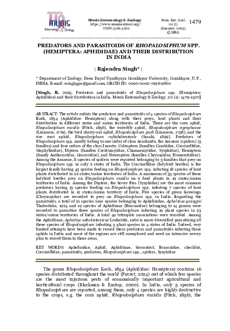 (PDF) Predators and parasitoids of Rhopalosiphum spp and their ...