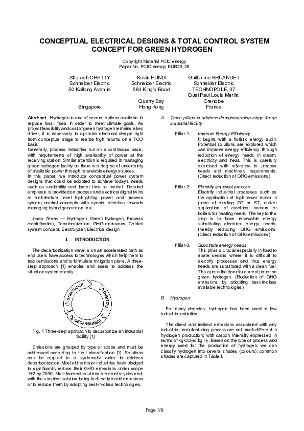 (PDF) IEEE PCIC 2023 EU - CONCEPTUAL ELECTRICAL DESIGNS & TOTAL CONTROL ...