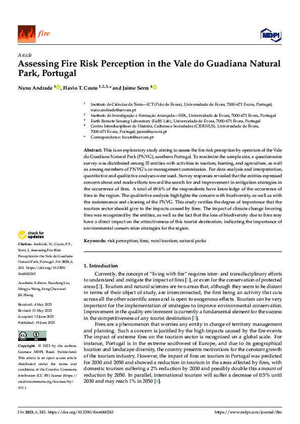 (PDF) Assessing Fire Risk Perception in the Vale do Guadiana Natural ...