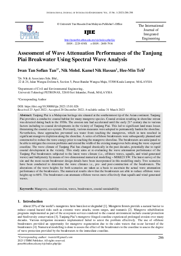 (PDF) Assessment of Wave Attenuation Performance of the Tanjung Piai ...
