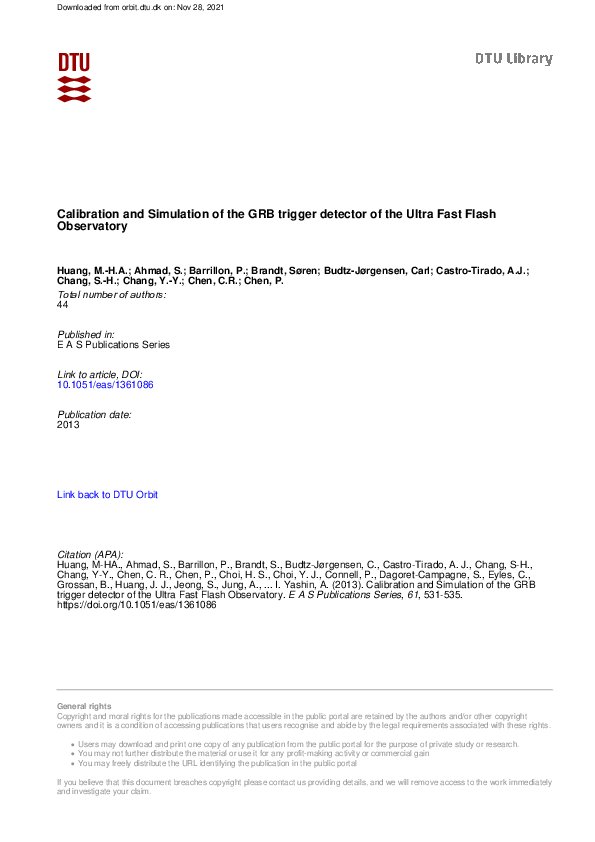 (PDF) The Calibration and Simulation of the GRB trigger detector of the ...