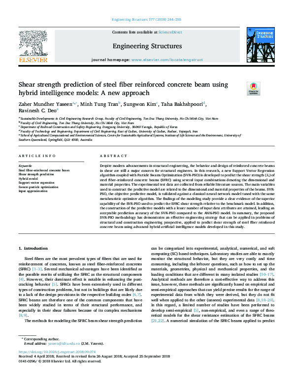 (PDF) Shear strength prediction of steel fiber reinforced concrete beam ...