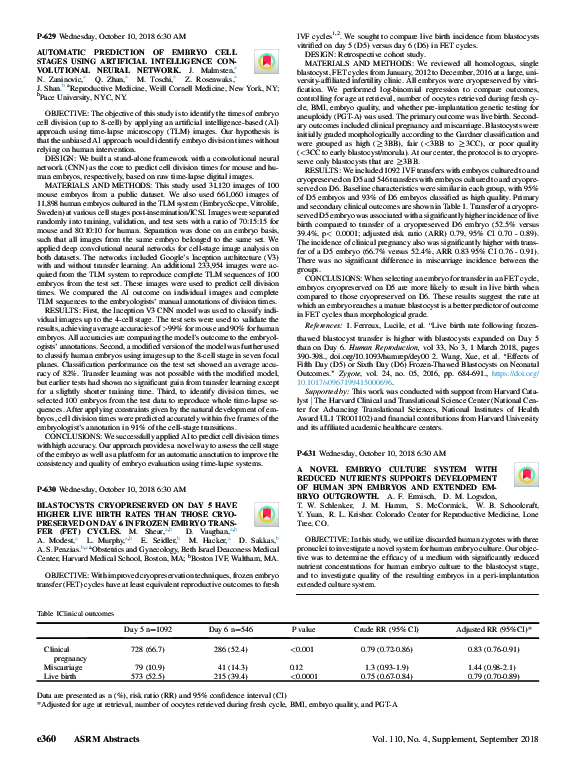 (PDF) Blastocysts cryopreserved on day 5 have higher live birth rates ...