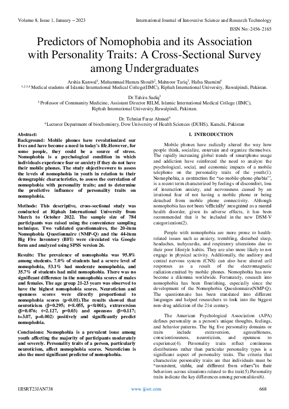 View of Nomophobia and lifestyle: Smartphone use and its relationship to ...