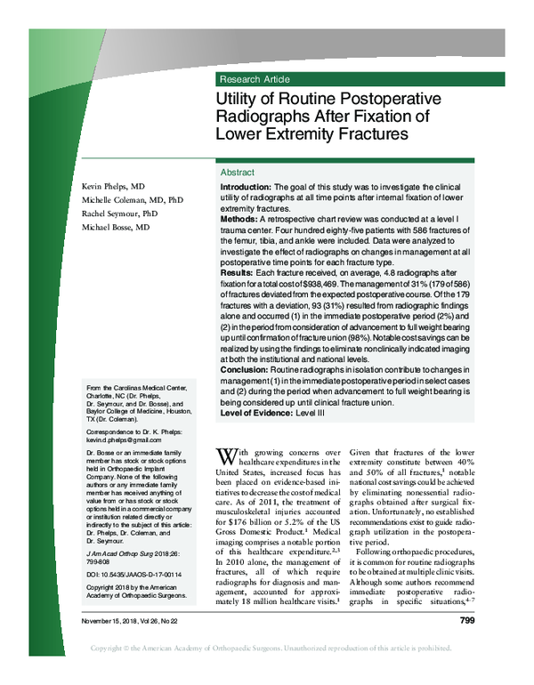 (PDF) Utility of Routine Postoperative Radiographs After Fixation of ...