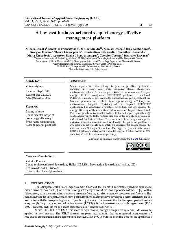 (PDF) International Journal of Applied Power Engineering (IJAPE)