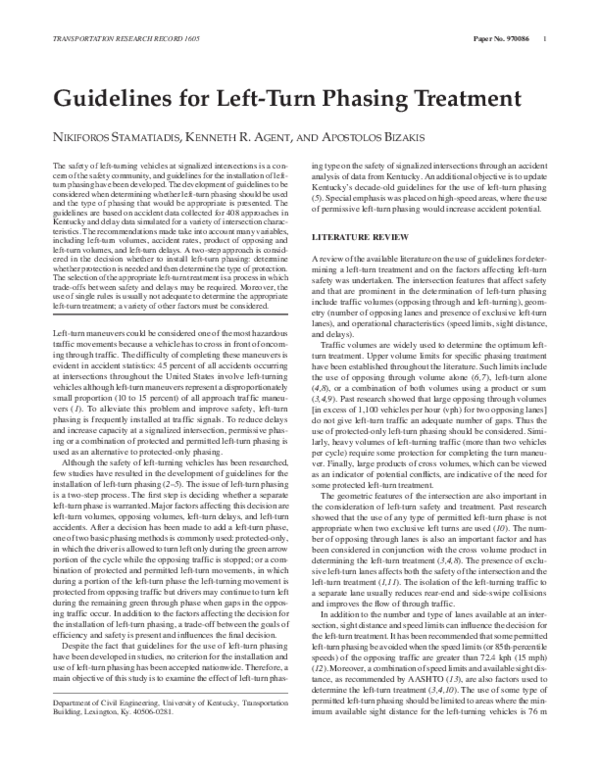 (PDF) Guidelines for Left-Turn Phasing Treatment
