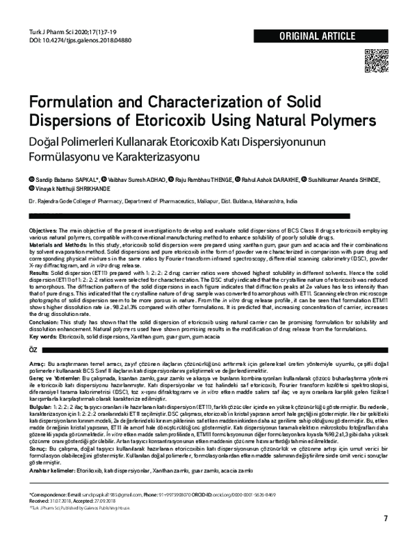 (PDF) Formulation and Characterization of Solid Dispersions of ...
