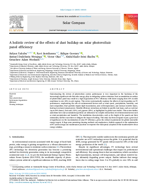 (PDF) A holistic review of the effects of dust buildup on solar ...