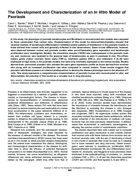(PDF) The Development and Characterization of an In Vitro Model of ...