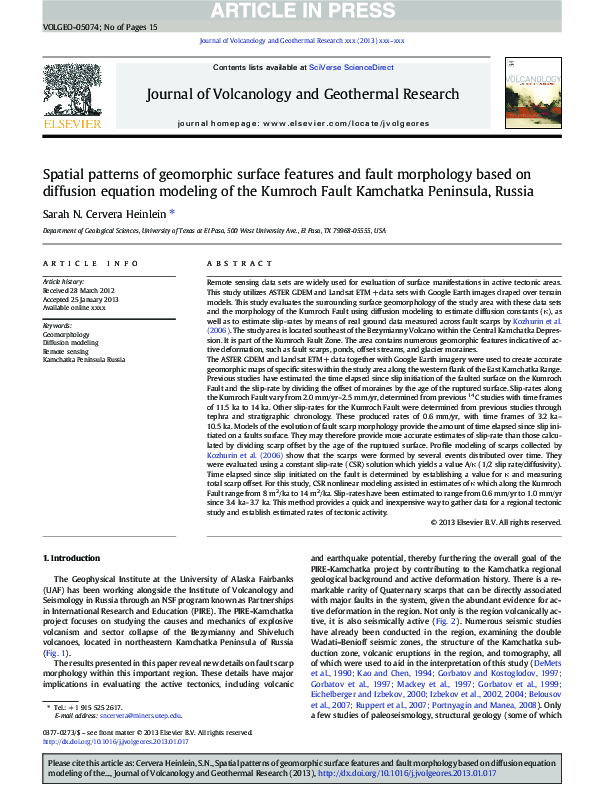 (PDF) Spatial patterns of geomorphic surface features and fault ...