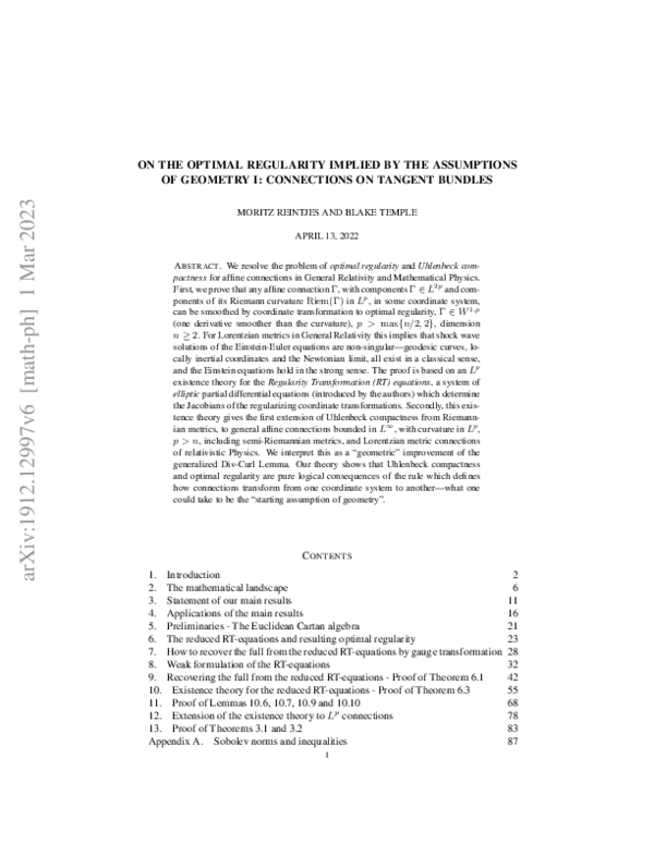 (PDF) On the regularity implied by the assumptions of geometry