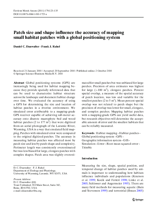 (PDF) Patch size and shape influence the accuracy of mapping small ...