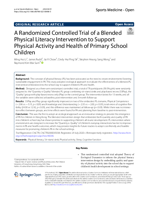(PDF) A Randomized Controlled Trial of a Blended Physical Literacy ...