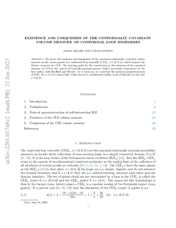(PDF) Existence and uniqueness of the conformally covariant volume ...