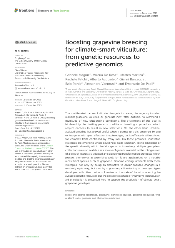 (PDF) Boosting grapevine breeding for climate-smart viticulture: from ...