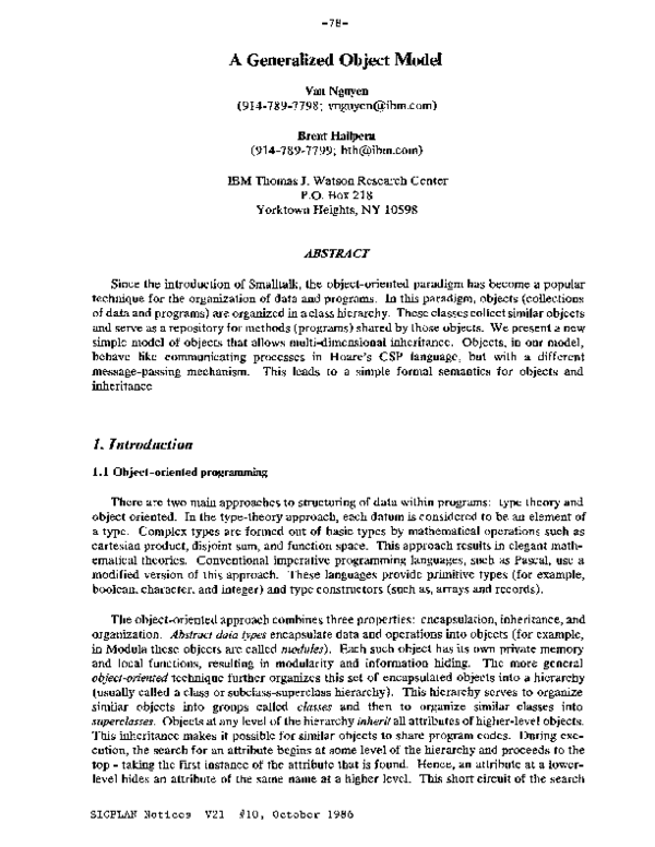 (PDF) A generalized object model