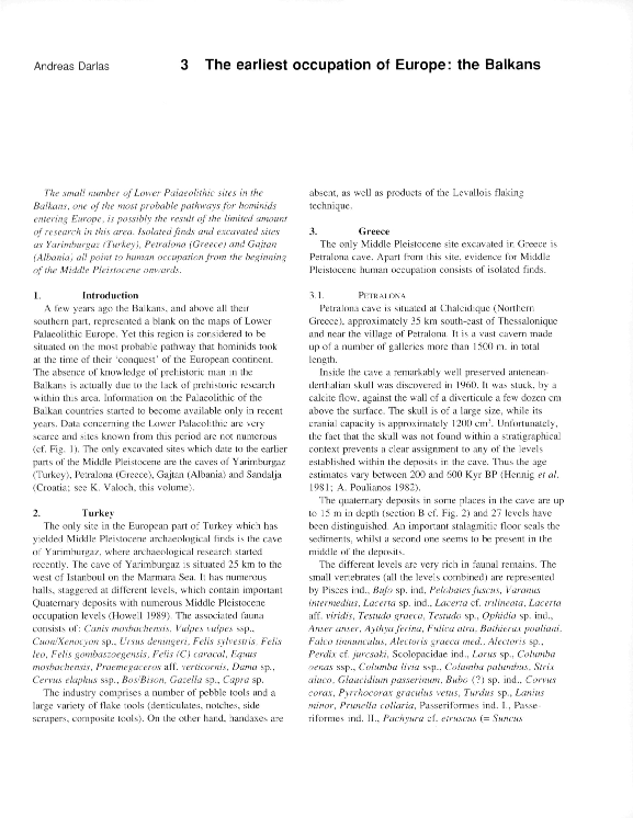 (PDF) 3 The earliest occupation of Europe: the Balkans