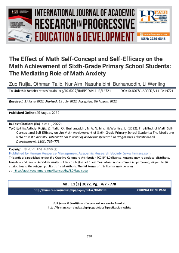 (PDF) The Effect of Math Self-Concept and Self-Efficacy on the Math ...