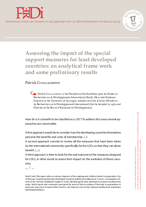 (PDF) Assessing the impact of the special support measures for least ...