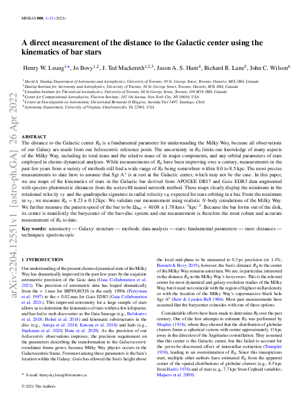 (PDF) A measurement of the distance to the Galactic centre using the ...