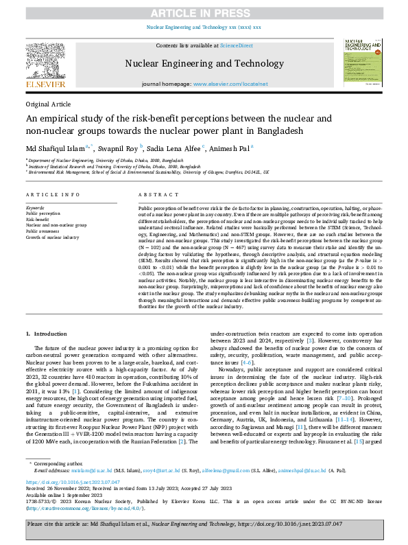 (PDF) An empirical study of the risk-benefit perceptions between the ...