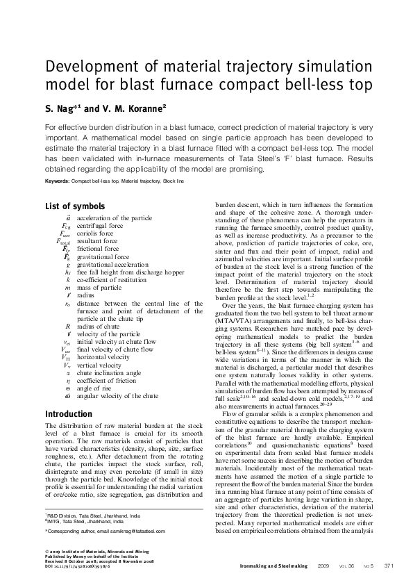 (PDF) Development of material trajectory simulation model for blast ...