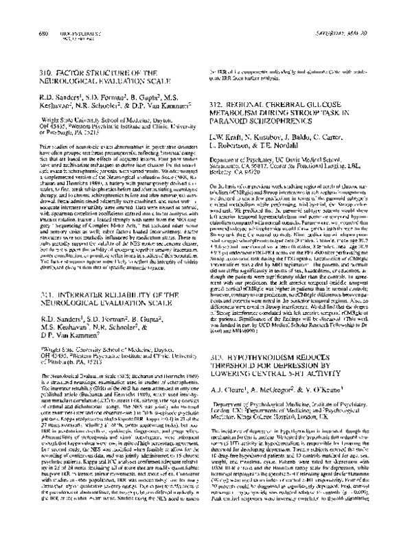 (PDF) Interrater reliability of the neurological evaluation scale