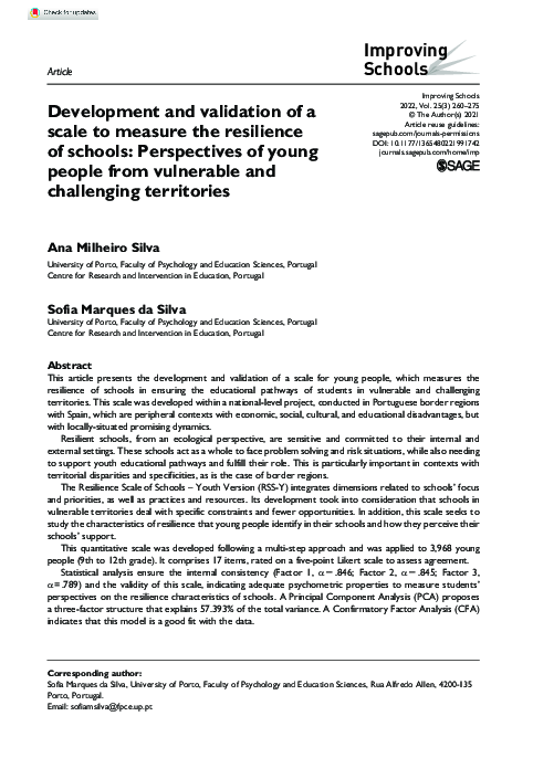 (PDF) Development and validation of a scale to measure the resilience ...