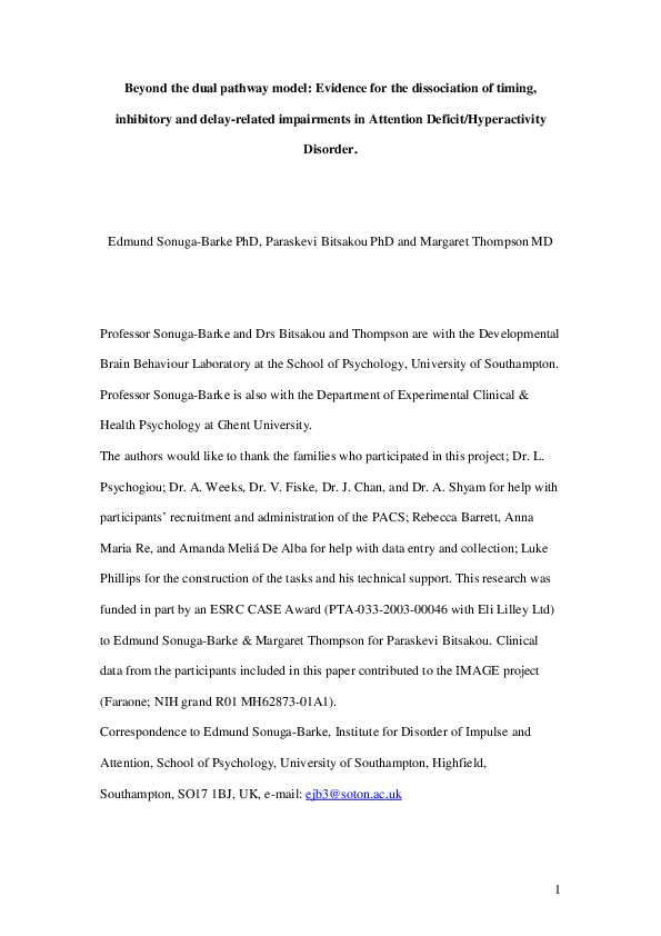 (PDF) Beyond the Dual Pathway Model: Evidence for the Dissociation of ...