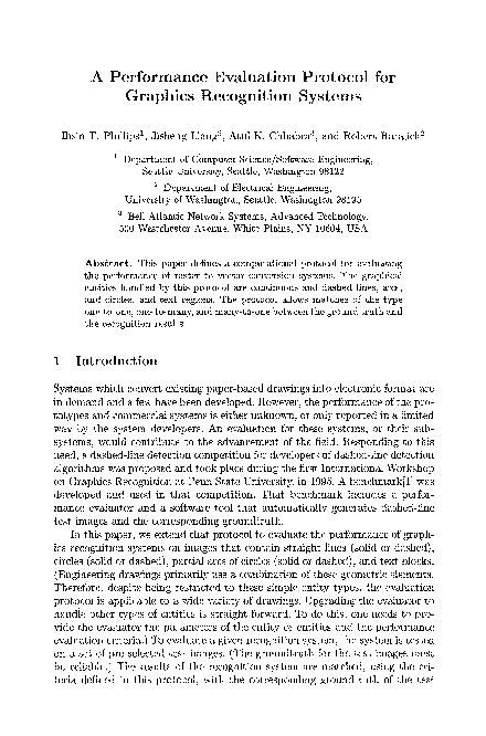 (PDF) A performance evaluation protocol for graphics recognition systems