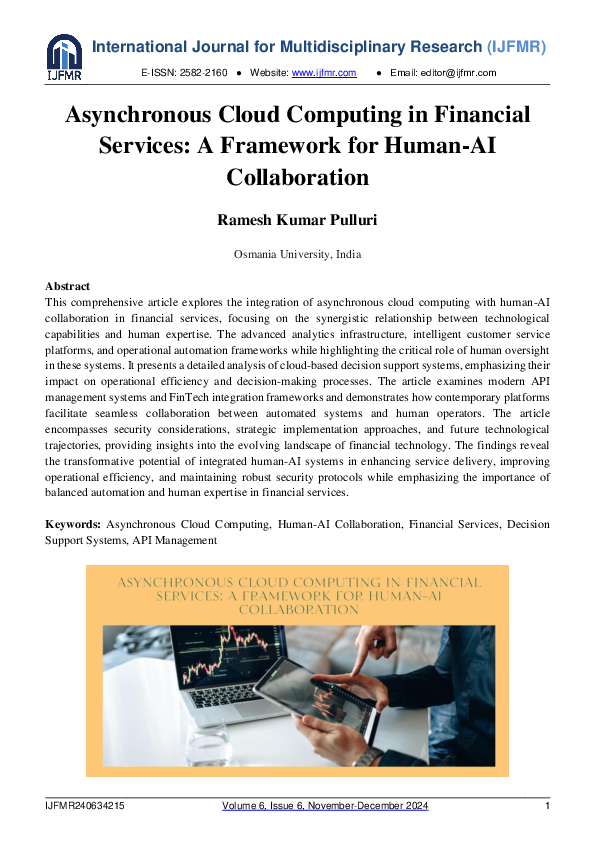 (PDF) Asynchronous CloudComputing in Financial Services