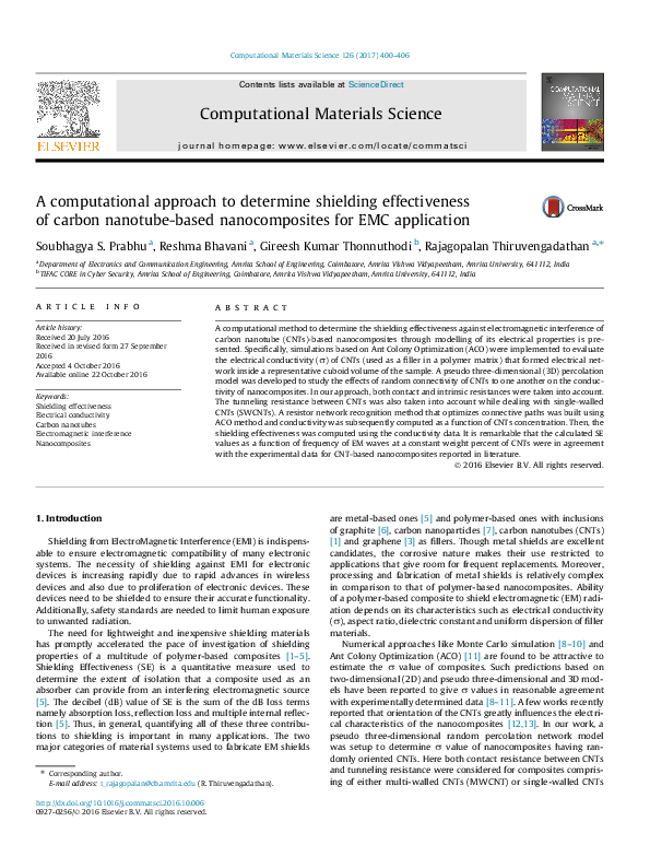 (PDF) A computational approach to determine shielding effectiveness of ...