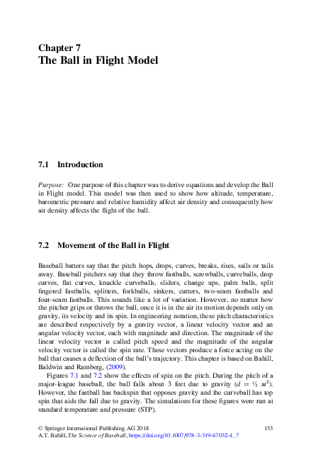 (PDF) The Ball in Flight Model