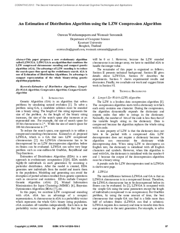 (PDF) An Estimation of Distribution Algorithm using the LZW Compression ...