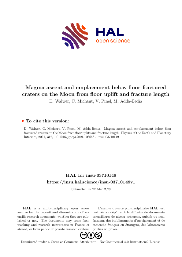 (PDF) Magma ascent and emplacement below floor fractured craters on the ...