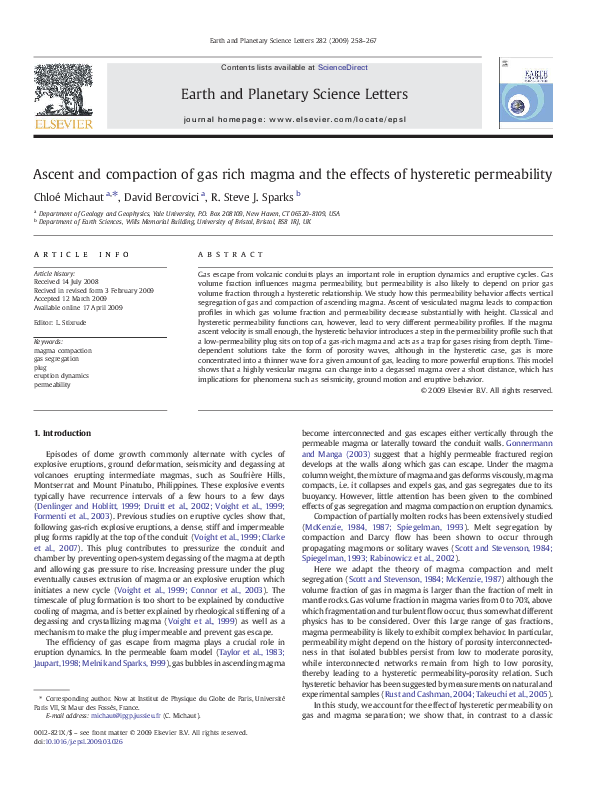 (PDF) Ascent and compaction of gas rich magma and the effects of ...